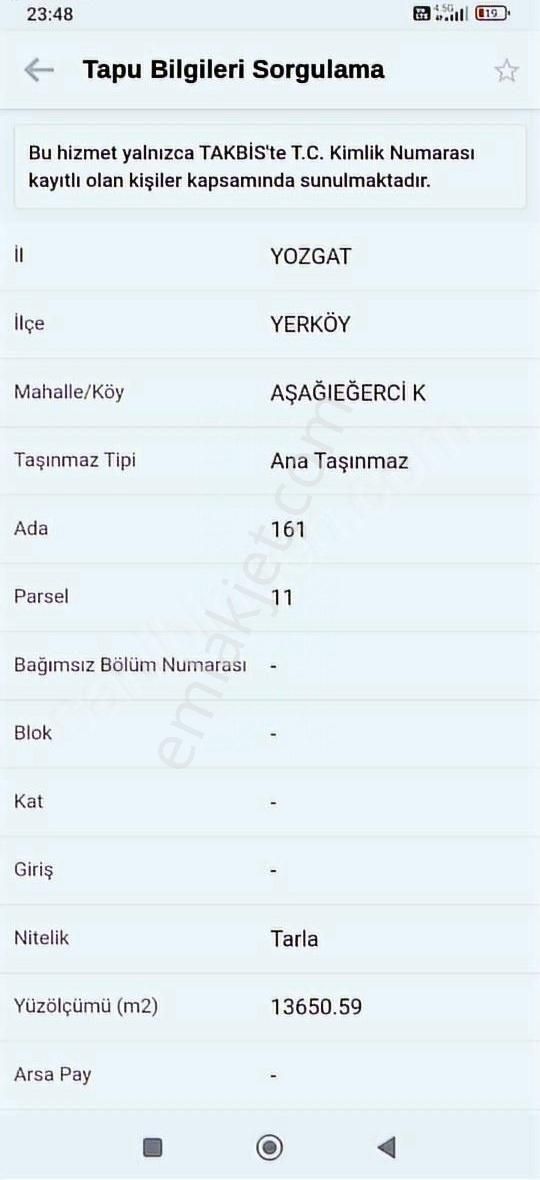 Yerköy Aşağıeğerci Köyü Satılık Tarla Yamanlar Emlak Tan 23 Dönüm Tarla