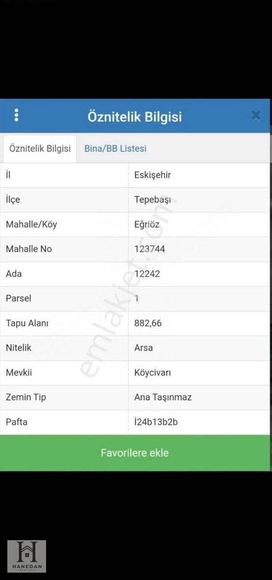 Tepebaşı Eğriöz Satılık Konut İmarlı Hanedan'dan Keskin Gölet Manzaralı 885 M2 Arsa