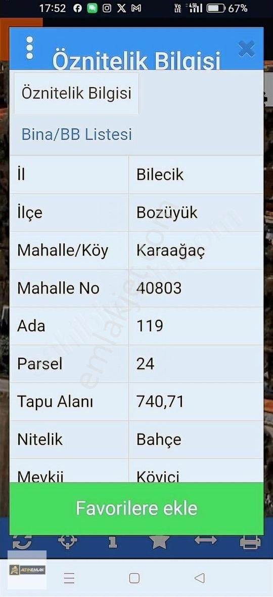 Bozüyük Karaağaç Köyü Satılık Konut İmarlı Bozüyük Karaağaç Köyünde İmarlı Satılık Arsa