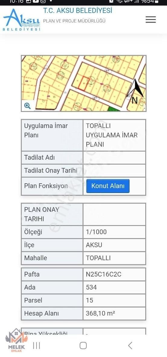 Aksu Topallı Satılık Villa İmarlı Antalya Aksu Topallı Da Satılık Yatırımlık 368 M² Villa Parsel