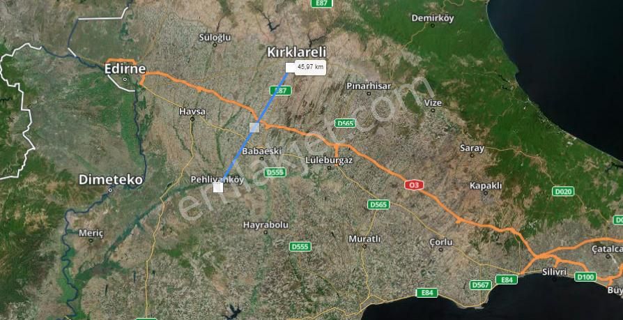 Pehlivanköy Akarca Köyü Satılık Tarla Kırklareli Pehlivanköyde Yatırım İçin Fırsat 5.000 M2 Arazi