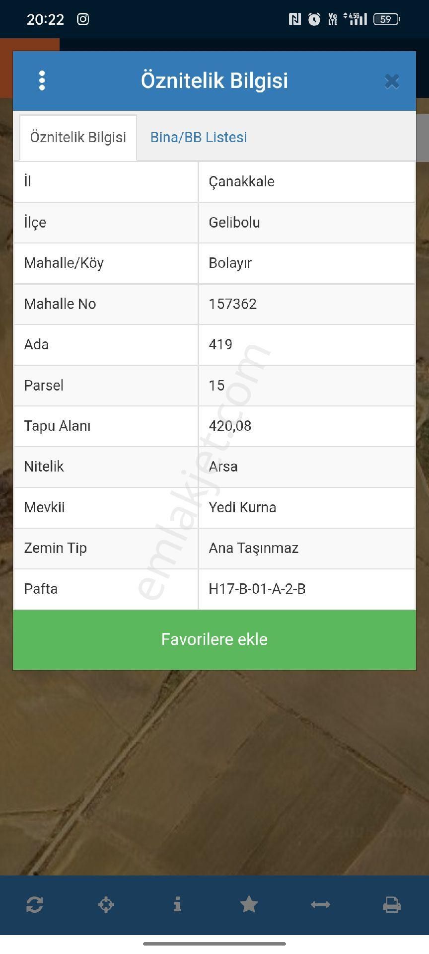 Çanakkale Gelibolu Bolayir Satılık Arsa Acil