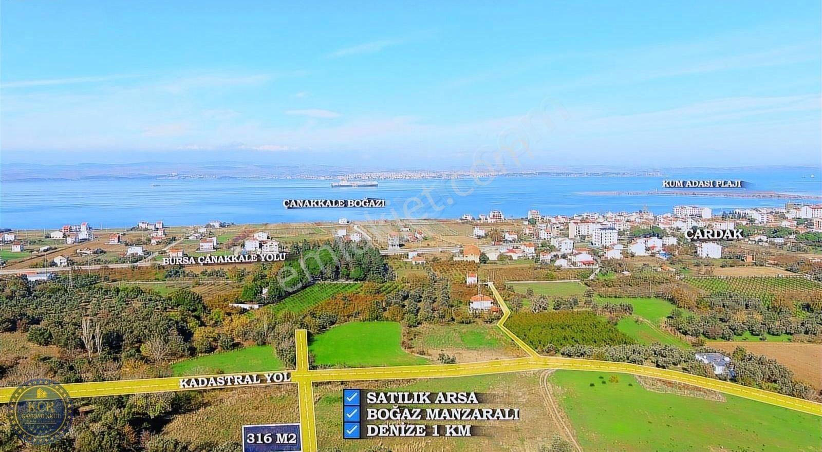 Lapseki'de Ful Boğaz Manzaralı Satılık Arsa - Görsel 4