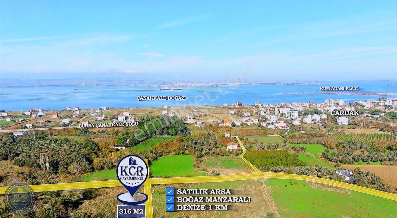 Lapseki'de Ful Boğaz Manzaralı Satılık Arsa - Görsel 12