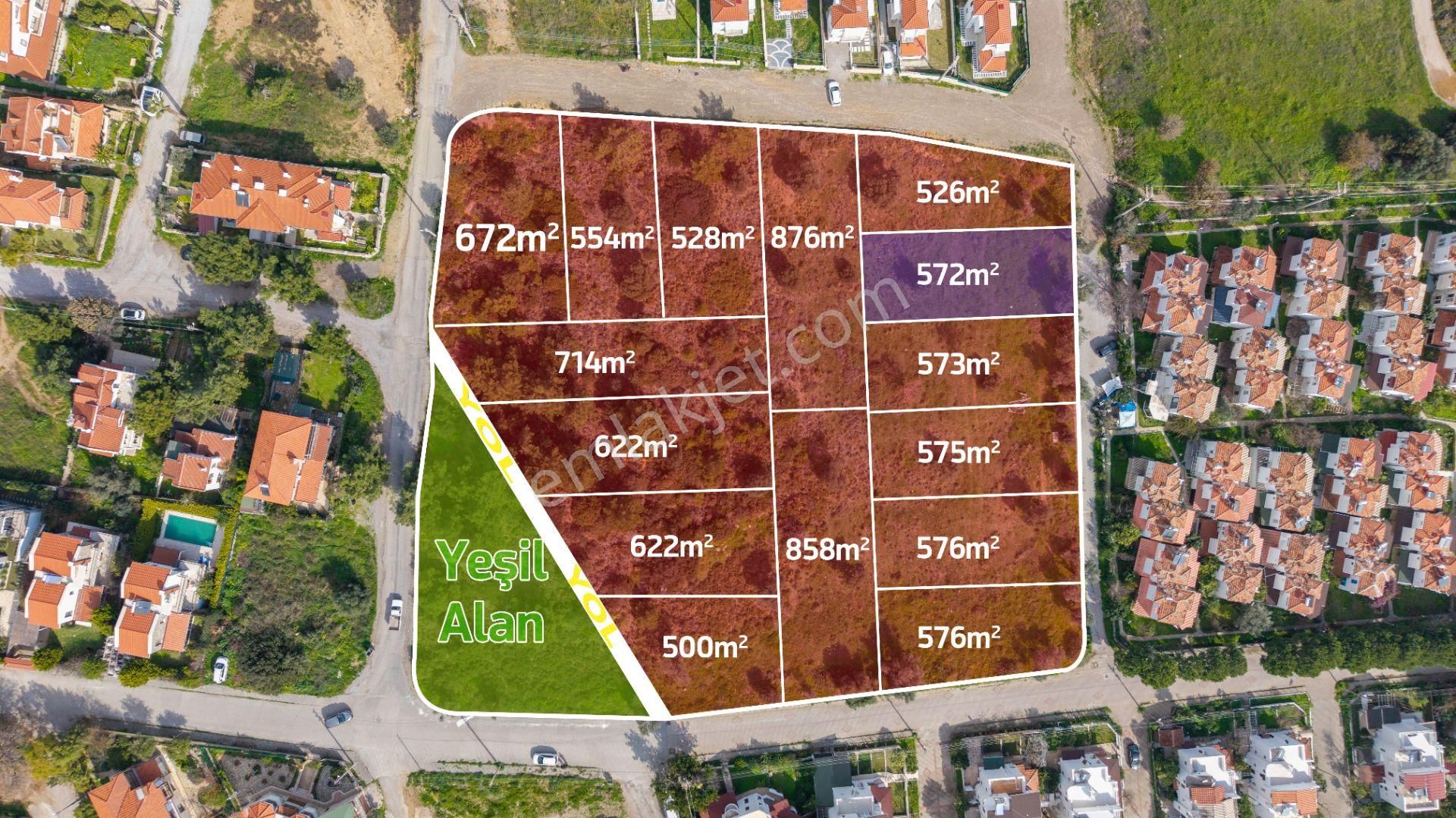 Datça İskele Satılık Konut İmarlı Datça Burgazda Deniz Manzaralı Konut İmarlı 572m² Arsa