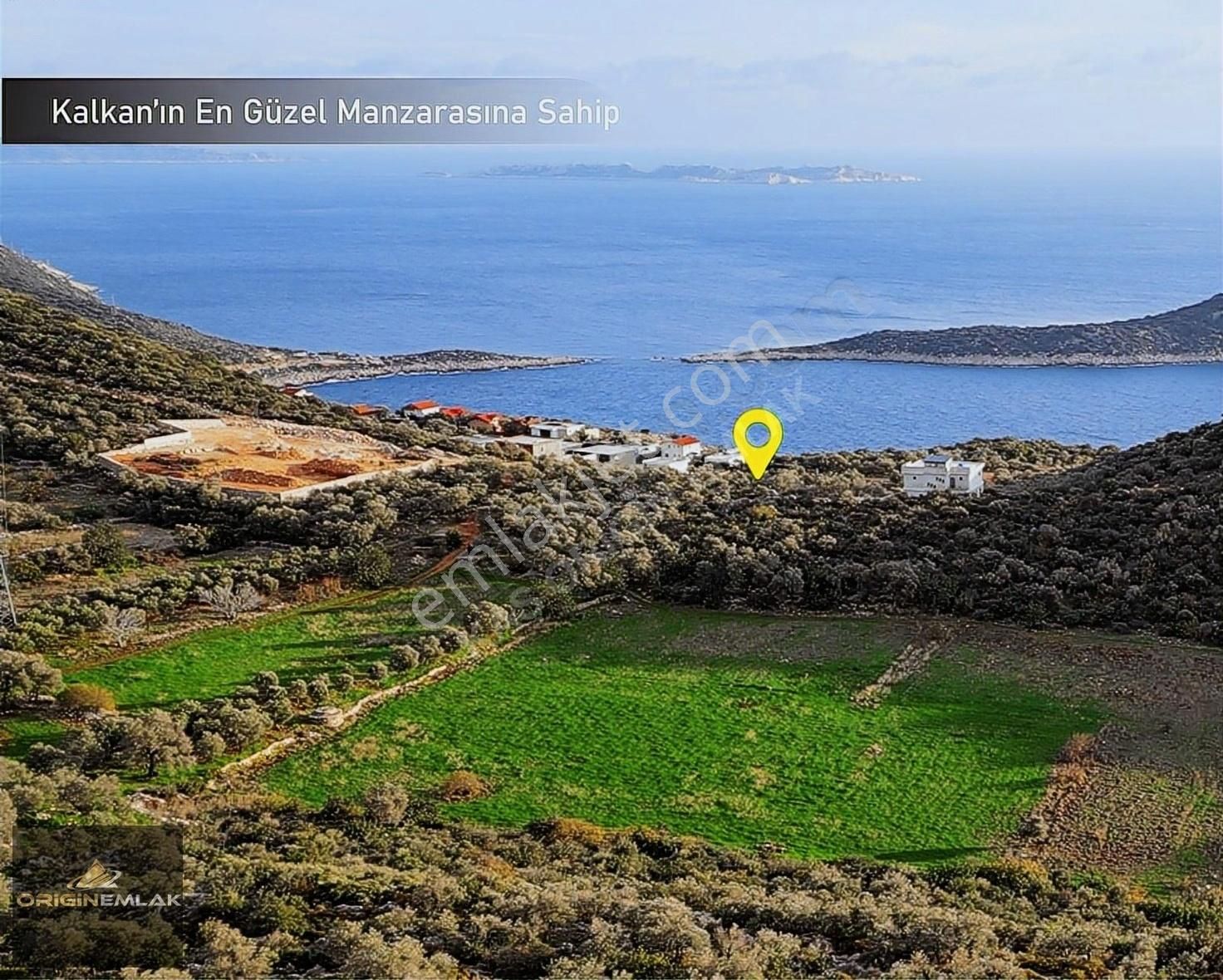 Kaş Bezirgan Satılık Tarla Kaş Kalkan Deniz Manzaralı 466 M2 (araç Takas Açık )