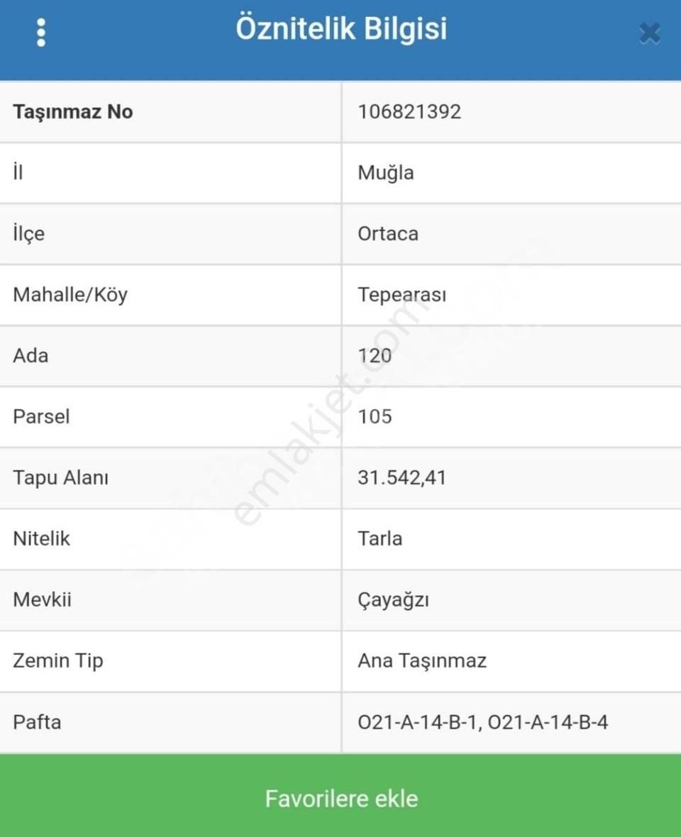 Ortaca Tepearası Satılık Tarla Ahşena Gayrimenkul'den Muğla'da 64 Dönüm Narenciye Bahçesi