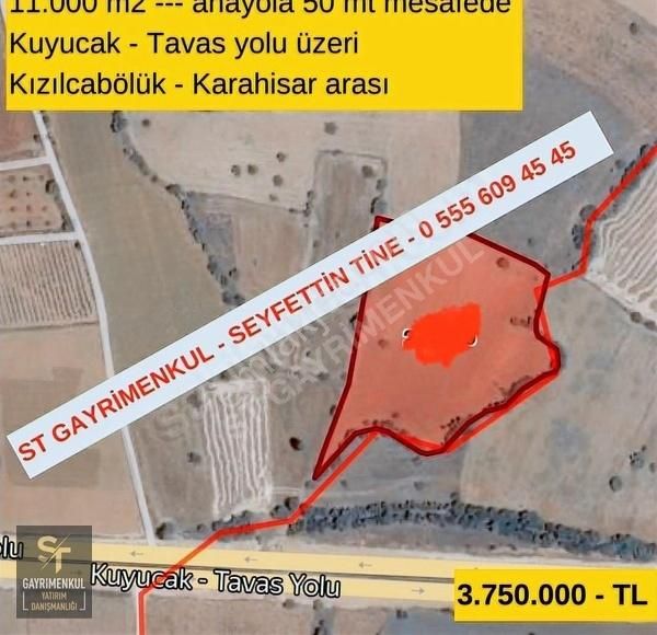 Tavas Vakıf Satılık Tarla Kuyucak-tavas Yolu Üzeri / Anayola 50 Mt **köye 2 Km