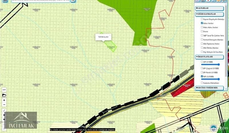 Melikgazi Yeşilyurt Satılık Tarla Yeşilyurt Mahallesi Satılık Tarla