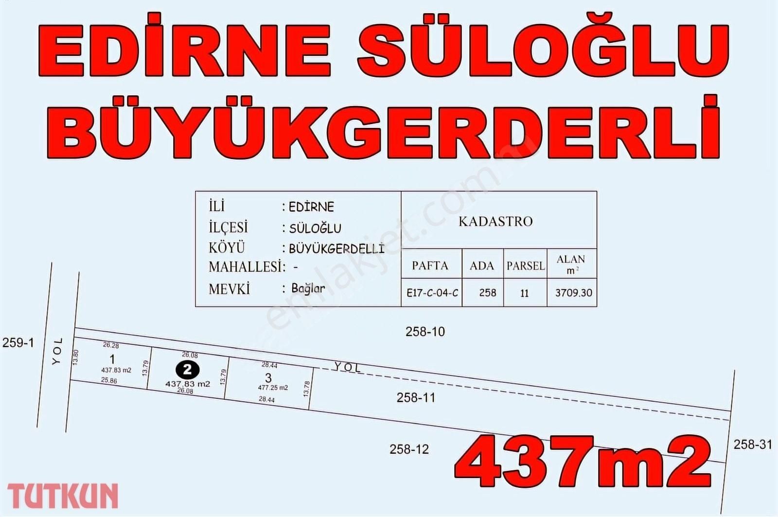 Süloğlu Büyük Gerdelli Köyü Satılık Tarla 437m2 Resmi Yolu Mevcut Yatırımlık Arsa Çapı Mevcut