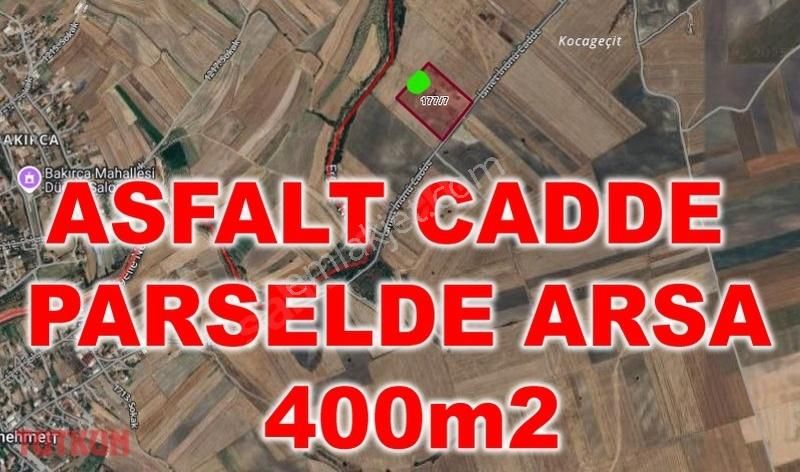 Ergene Karamehmet Satılık Tarla 400m2 Arsa Cadde Cephe Hızlı Trene Yakın Köy Dibi