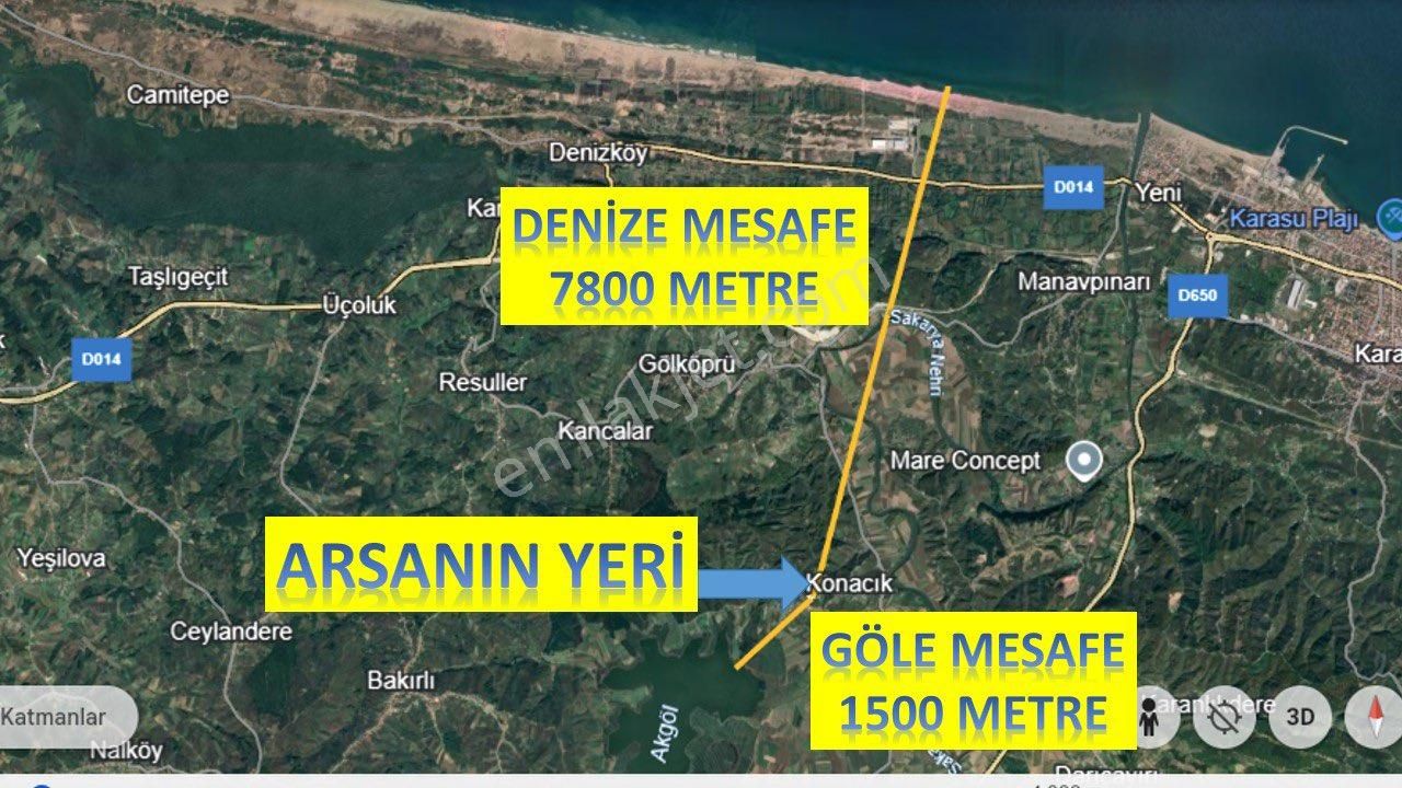 Karasu Konacık Satılık Tarla Sakarya Karasu Edişe Köyü'nde Kaçırılmayacak Satılık Tarla