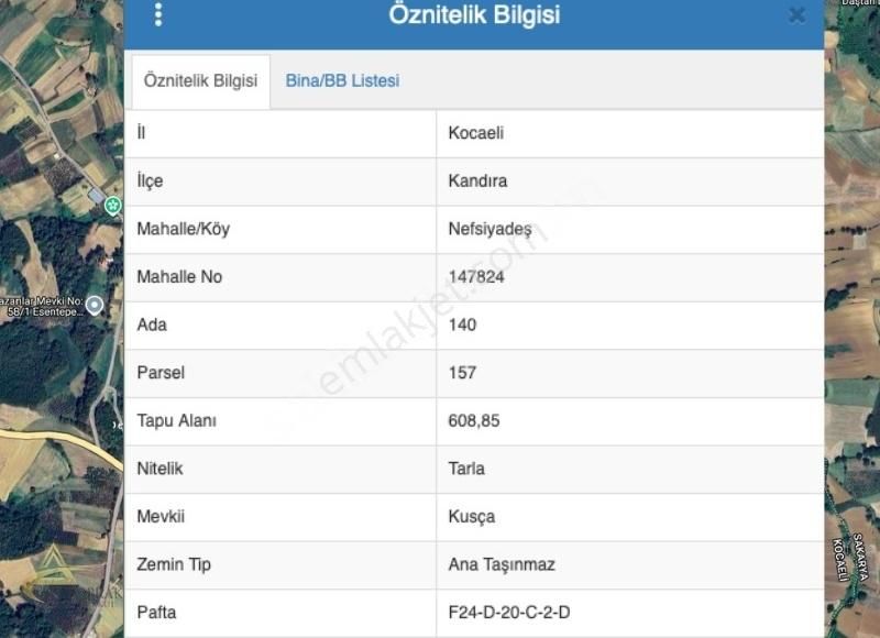 Kandıra Esentepe Satılık Tarla Kandıra Nefsiyadeş 609m² Tarla - Yatırım İçin İdeal Fırsat