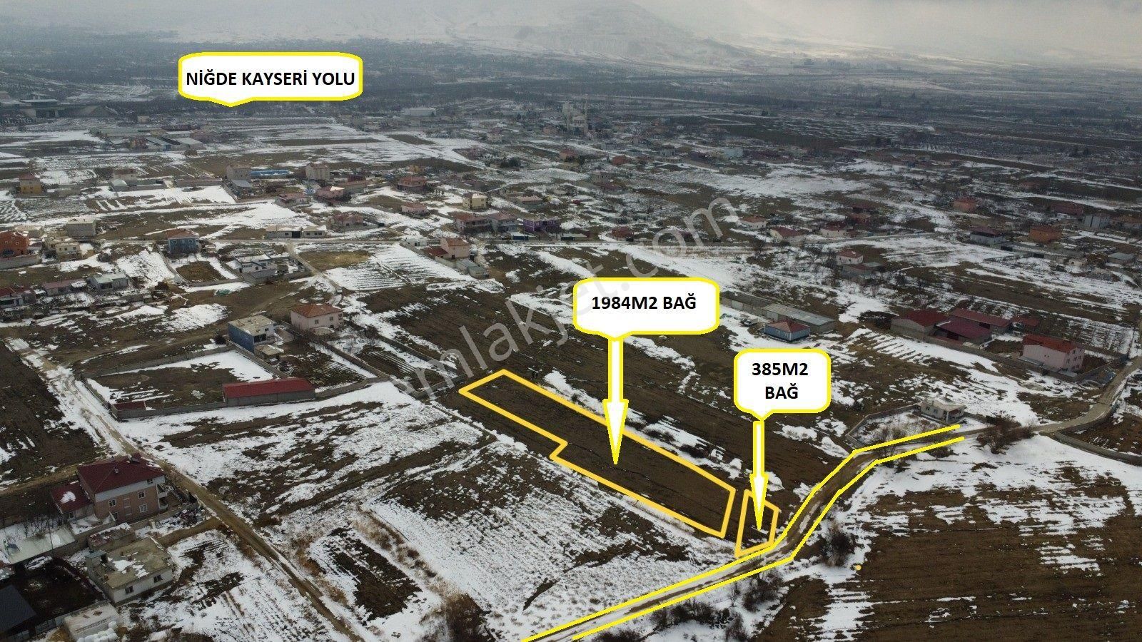 Niğde Merkez Aktaş Bld. (Yeni) Satılık Bağ & Bahçe Niğde Merkez Aktaş/yeni Kayseri Yoluna Yakın 2369m2 Satılık Bağ