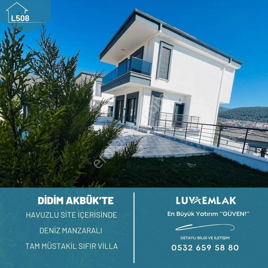 Didim Akbük Satılık Villa Didim Akbük’te Havuzlu Sitede Deniz Manzaralı 4+1 Sıfır Müstakil Villa