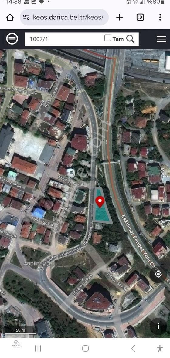 Darıca Abdi İpekçi Satılık Konut İmarlı Kocaeli Darıca E5 Yoluna Cephe Satılık Arsa