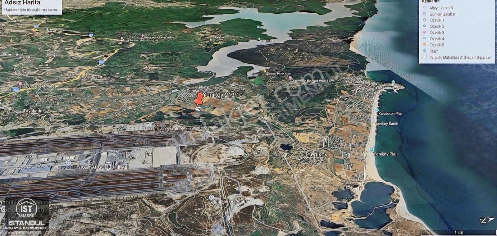 Arnavutköy Yeniköy Satılık Ticari İmarlı Yeniköy'de 1072 M2 Yenişehir Planları Ticari İmarda Arsa