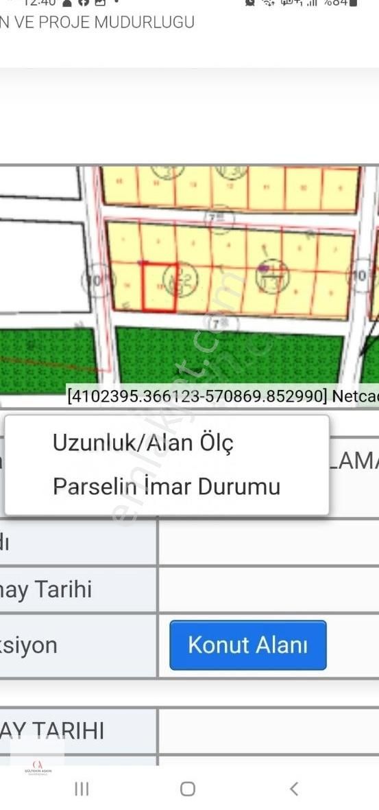 Aksu Topallı Satılık Villa İmarlı Park Cepheli Araç Takaslı İmarlı Arsa