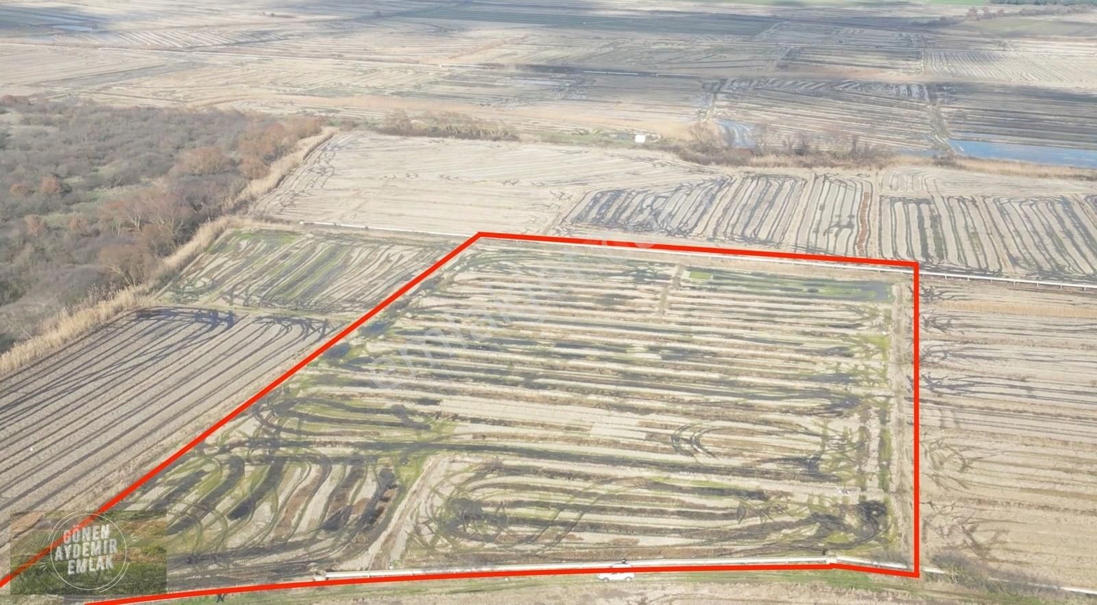 Gönen Hacımenteş Satılık Tarla İki Tarafı Sulama Kanalı Ve Yol 17.700 M2 Çeltik Arazisi