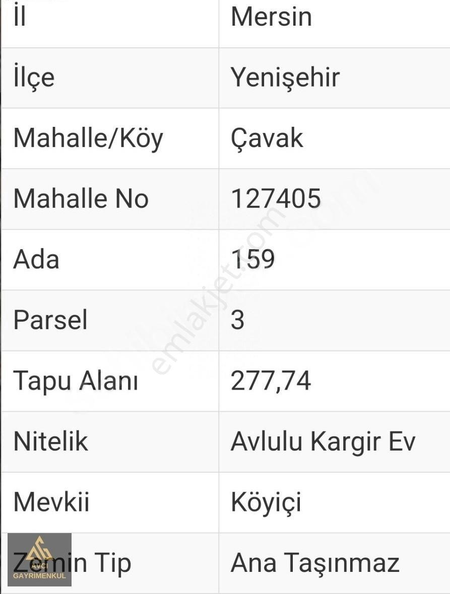 Yenişehir Çavak Satılık Müstakil Ev Çavak Köy Merkezinde Satılık 330 M² Arsalı Avlulu Kargir Ev