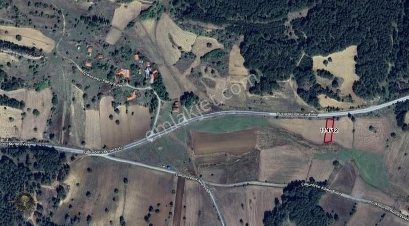 Gediz Çukurören Köyü Satılık Tarla Kütahya Gediz'de Asfalt Yol Cepheli 886m2 Harika Bahçe Yeri