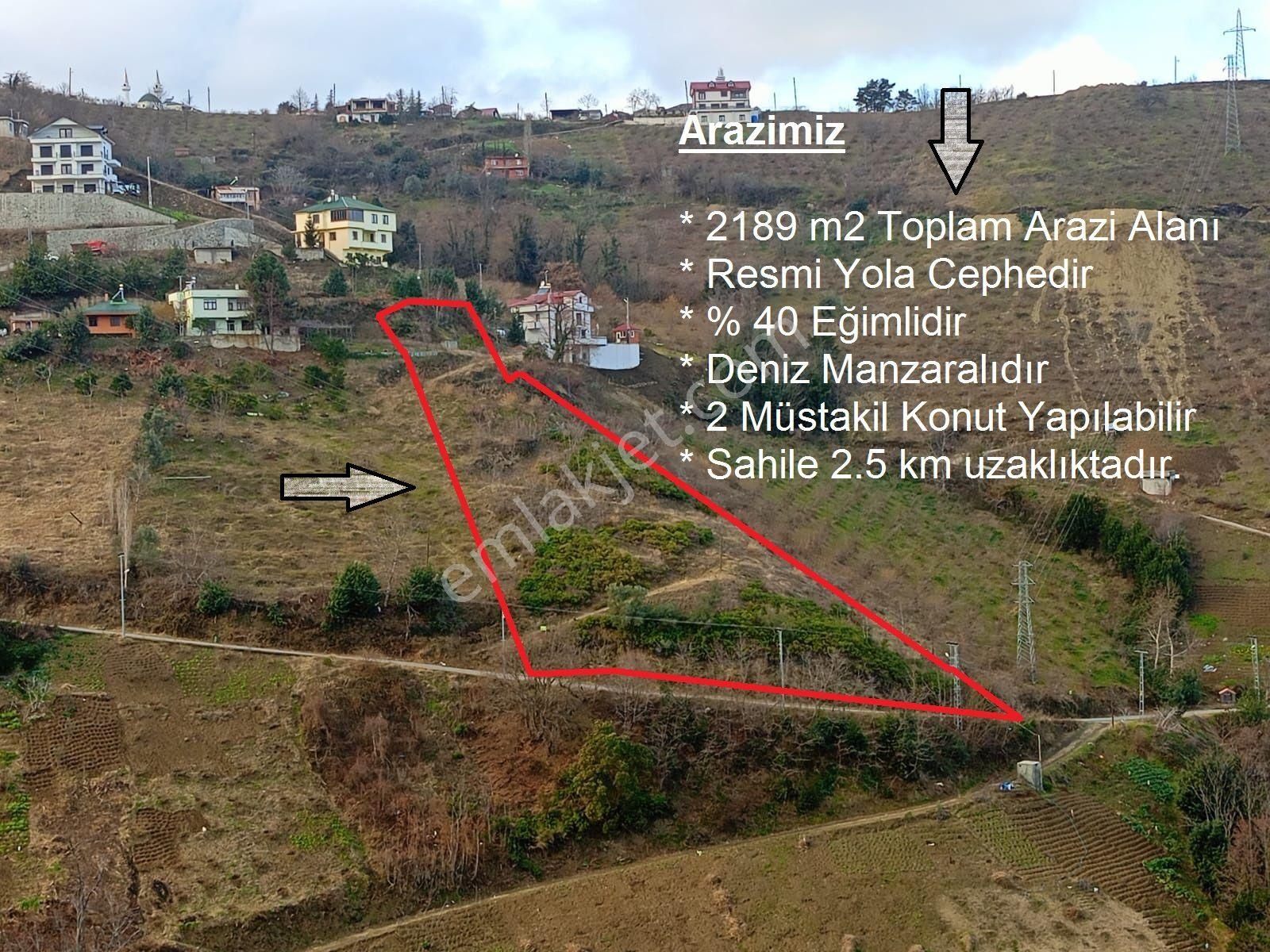 Akçaabat Darıca' Da Satılık Deniz Manzaralı 2189 M2 Villalık Arazi - Görsel 21