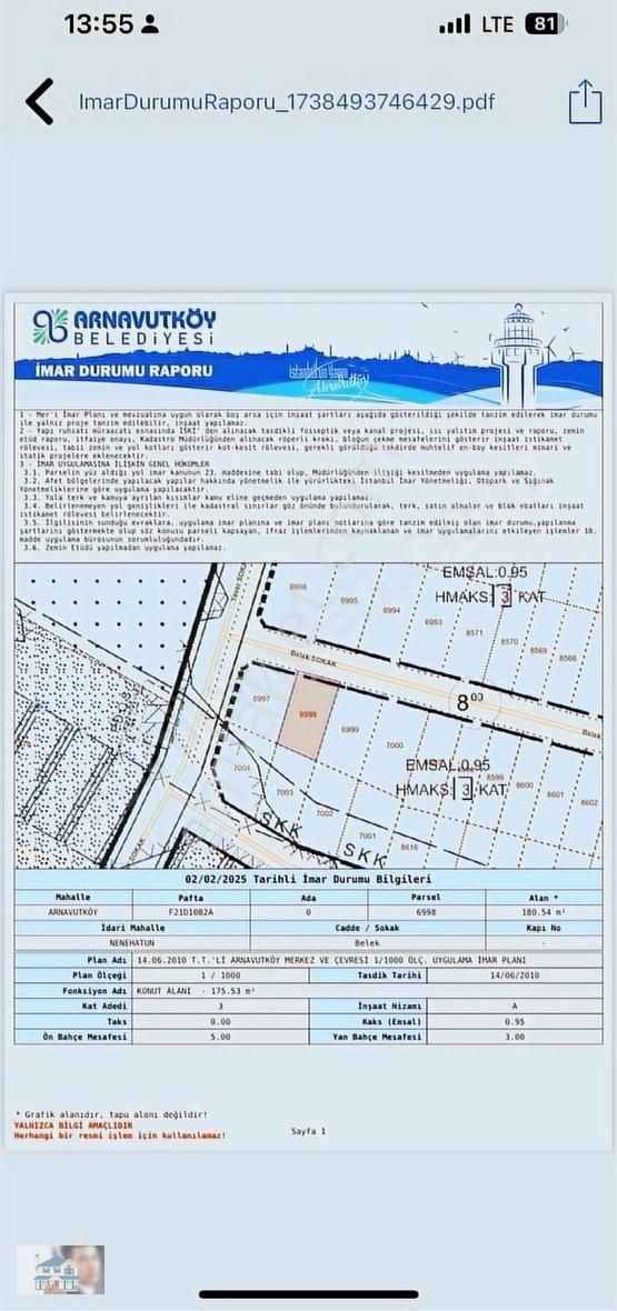 Arnavutköy Nenehatun Satılık Konut İmarlı Arnavutköyde Satılık İmarlı İfrazlı Arsa