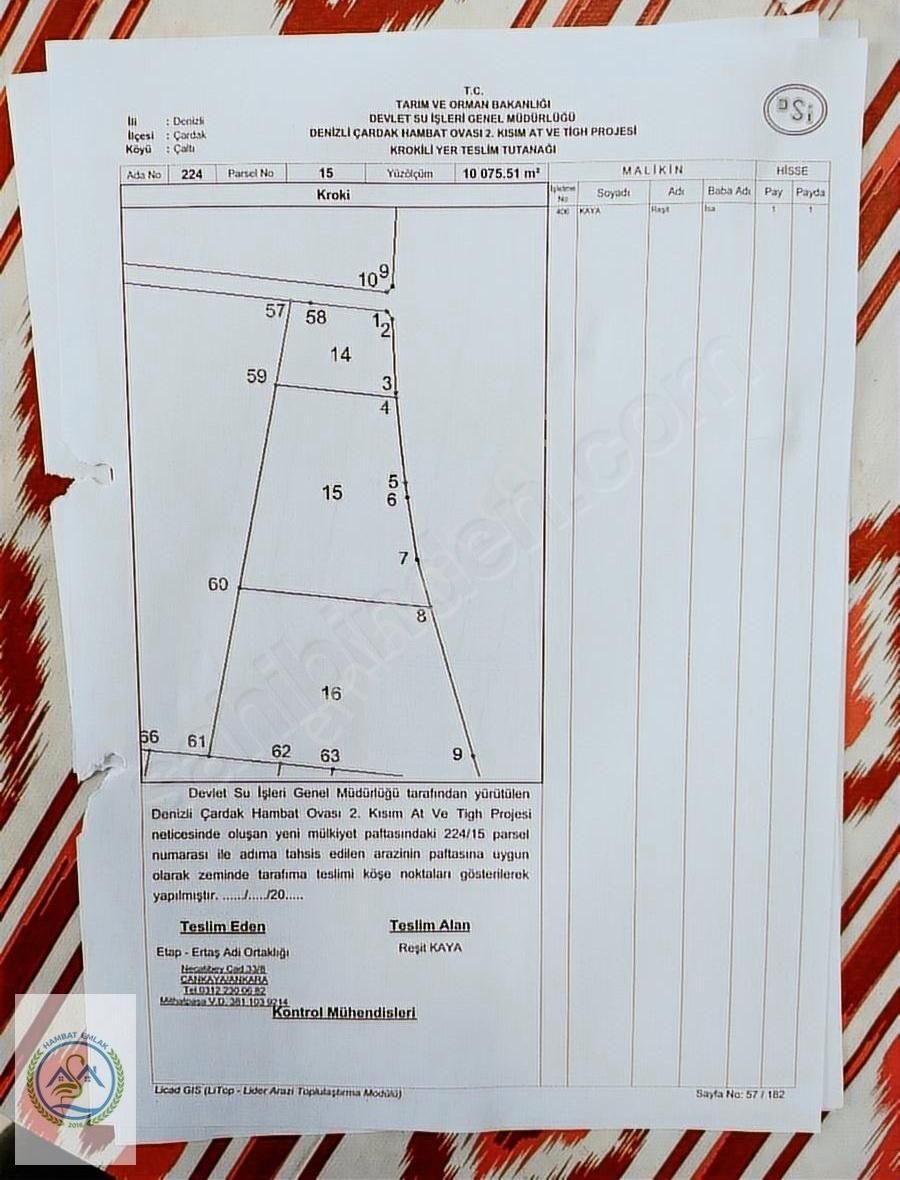 Çardak Çaltı Satılık Tarla Denizli Çardak Çaltı Da Muhteşem Tarlalar