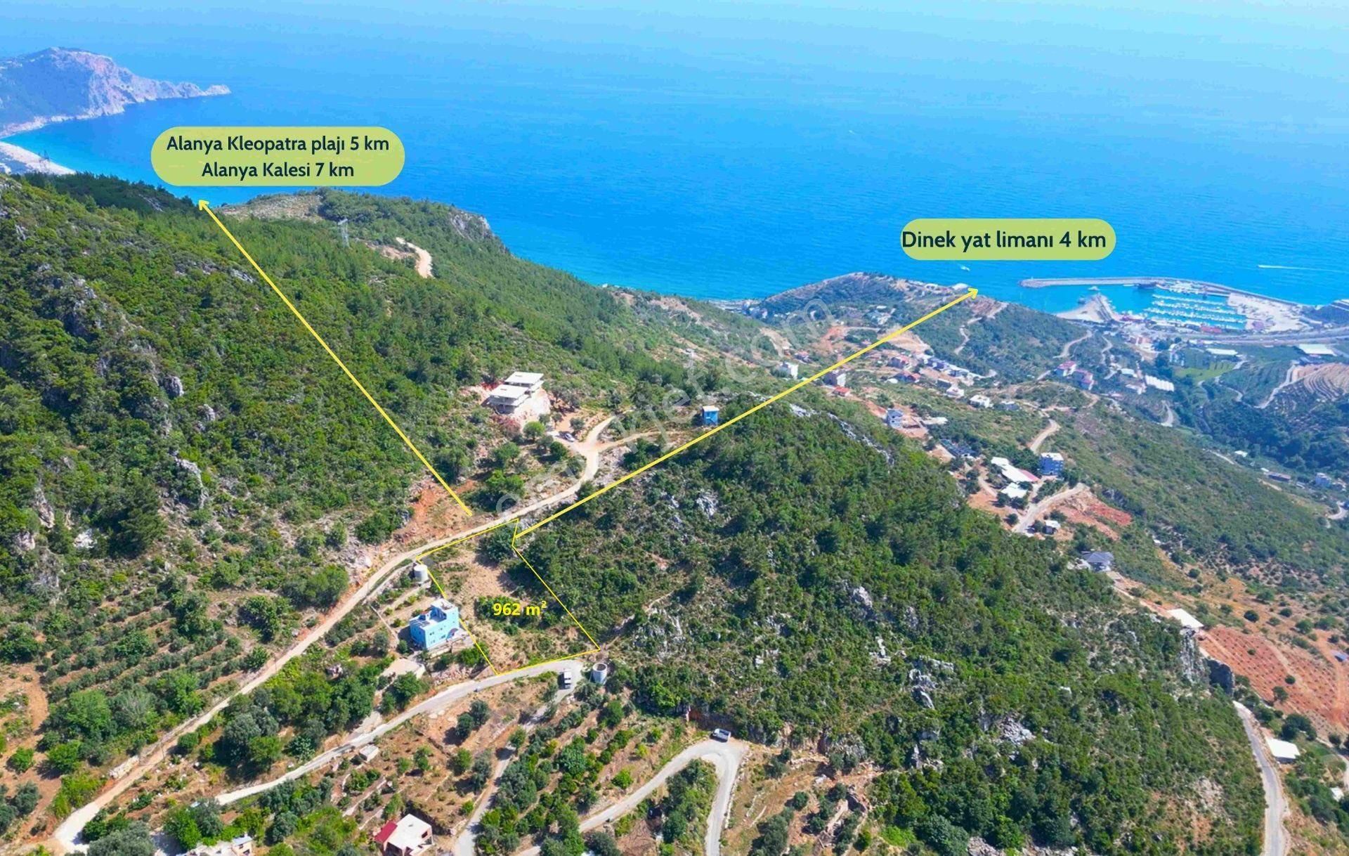 Alanya Yasirali Satılık Tarla Satılık 962 M² Deniz Manzaralı Arazi - Denize 5 Km