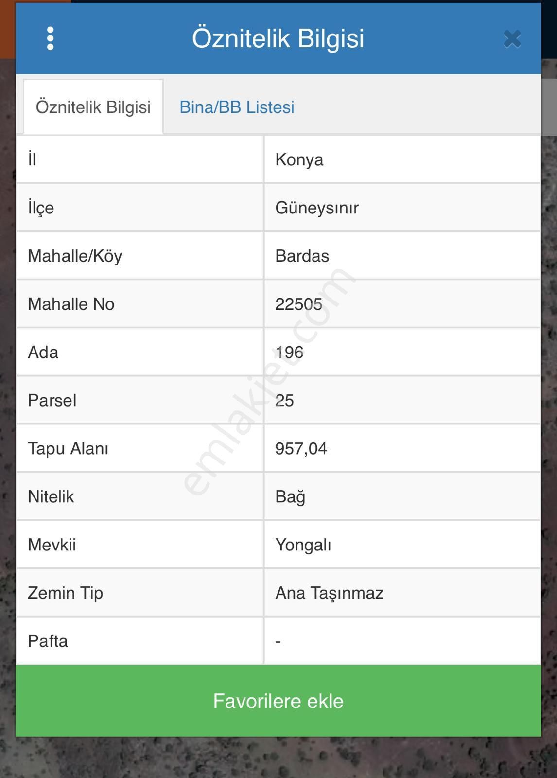 Güneysınır Bardas Satılık Bağ & Bahçe Konya Güneysınır Bardas Köyünde Satılık 957 M² Bağ