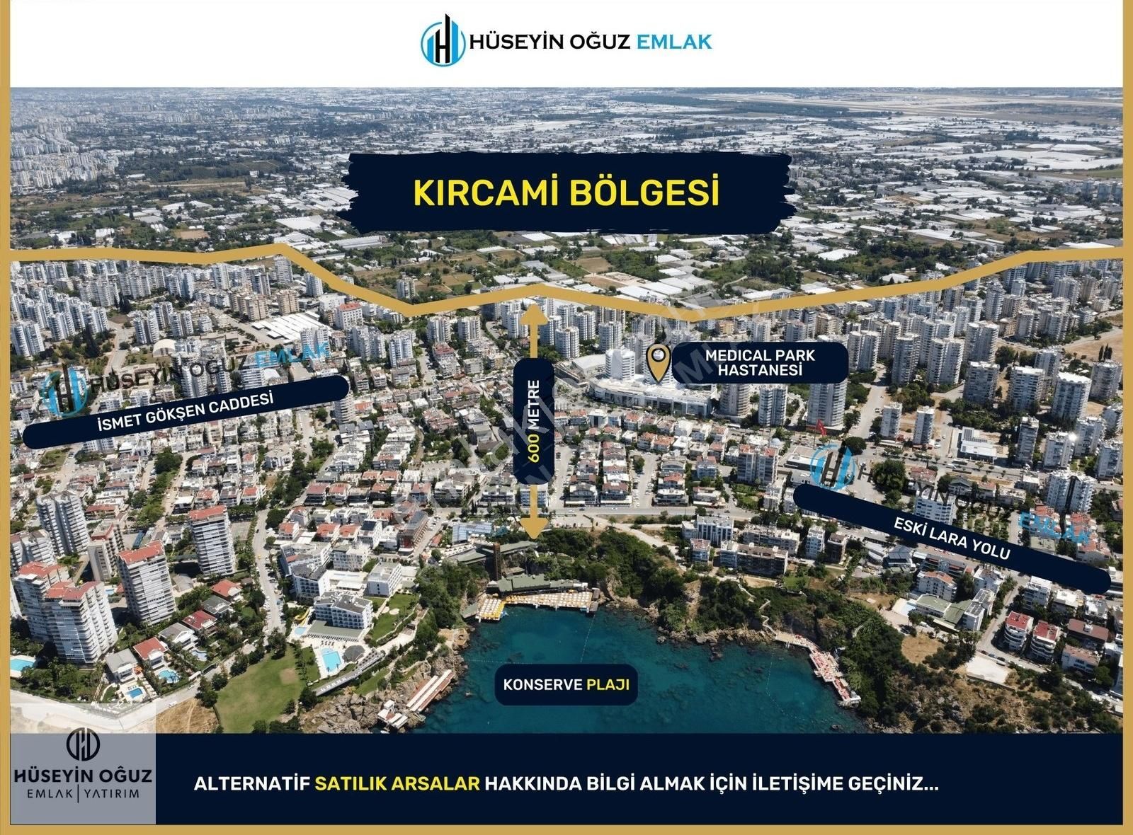 Muratpaşa Kırcami Satılık Konut İmarlı Hüseyin Oğuz'dan Kırcami'de Güney Cephe 70m² Konut Arsa Hissesi