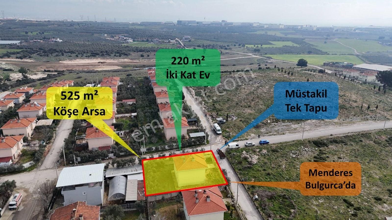 Menderes Bulgurca Satılık Müstakil Ev Yeni Bulgurcada 525 M2 Köşe Arsa İçinde 2 Katlı Ev Depo Menderes İzmir