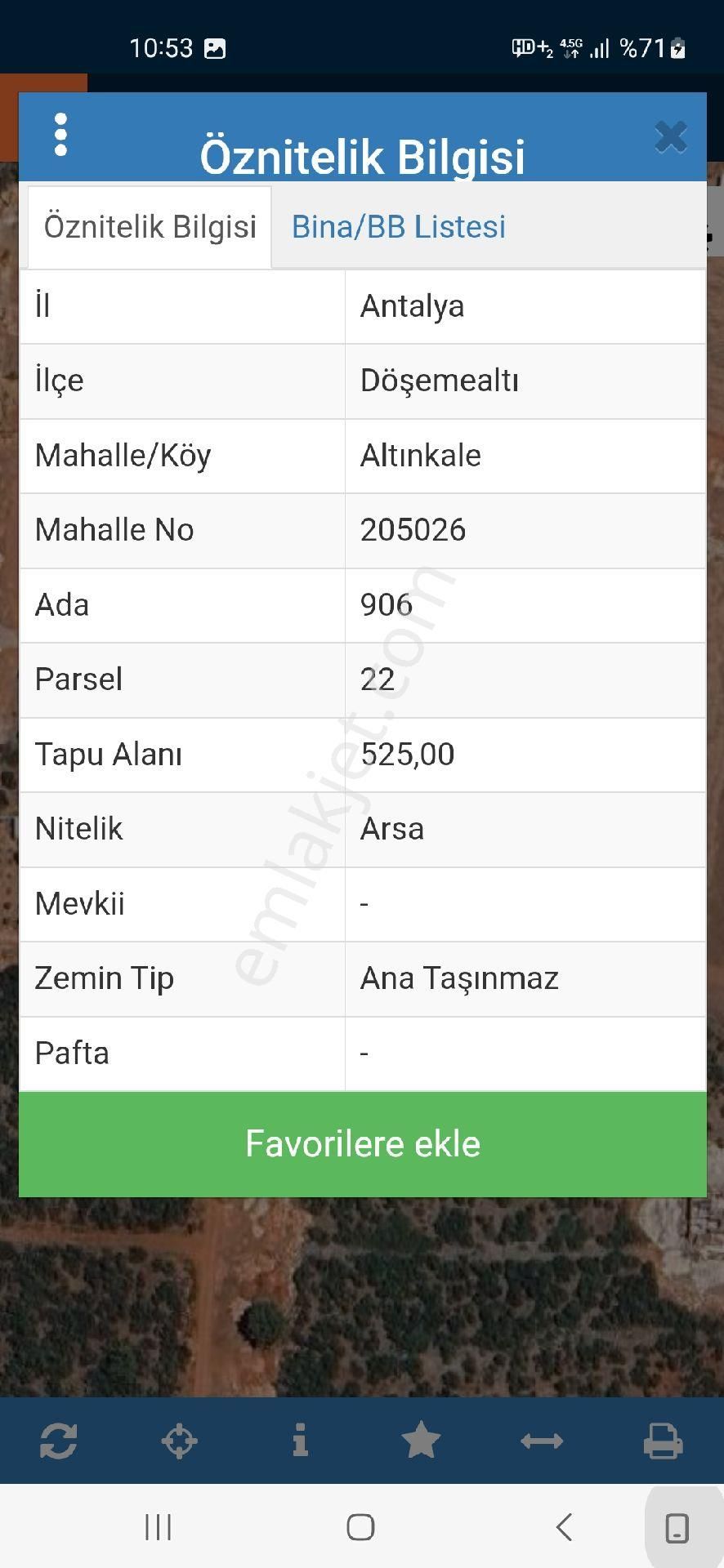 Döşemealtı Altınkale Satılık Tarla Altınkale Mahallesi'de Satılık Villa Parseli Çınar Emlak