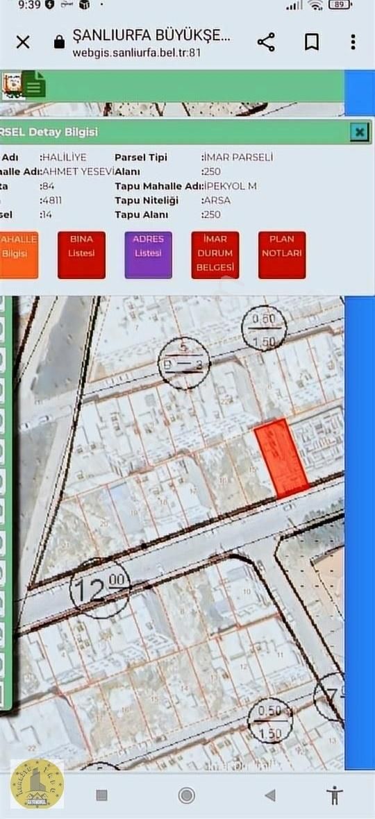 Haliliye Ahmet Yesevi Satılık Konut İmarlı Realite Tapu Dan Göbeklitepe Okul Karşısı, 12 Metreye Sıfır