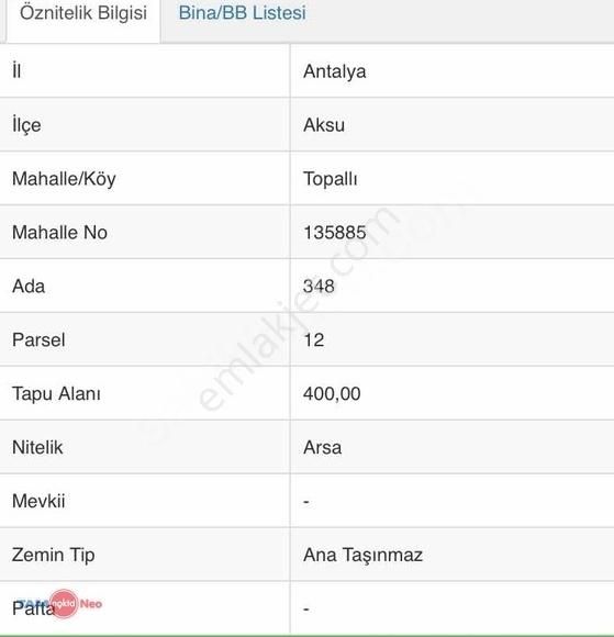 Aksu Topallı Satılık Konut İmarlı Ender Kortan'dan Aksu Topallı Mah. De Arsa