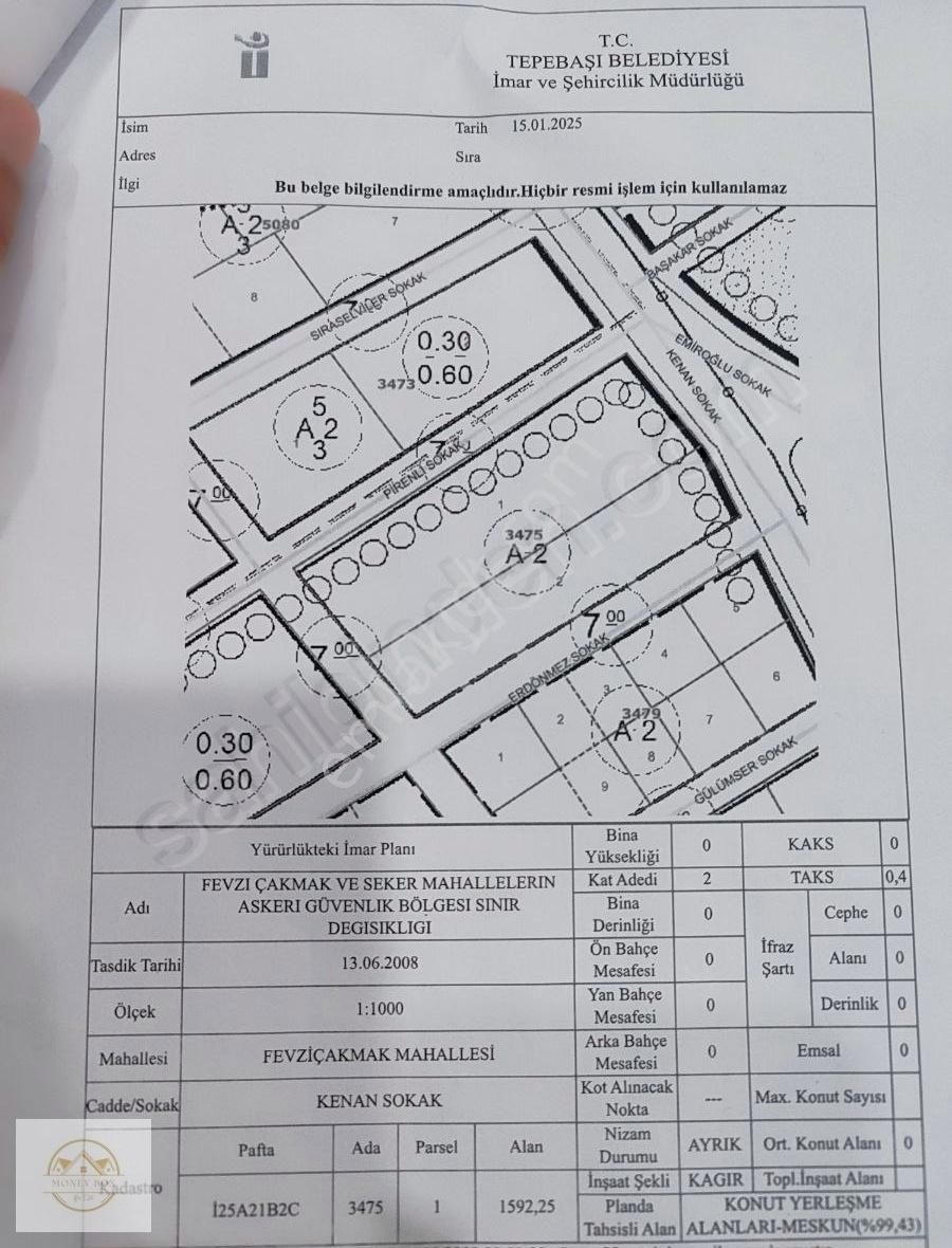 Tepebaşı Fevziçakmak Satılık Konut İmarlı Fevziçakmak Mahallesinde Satılık Arsa