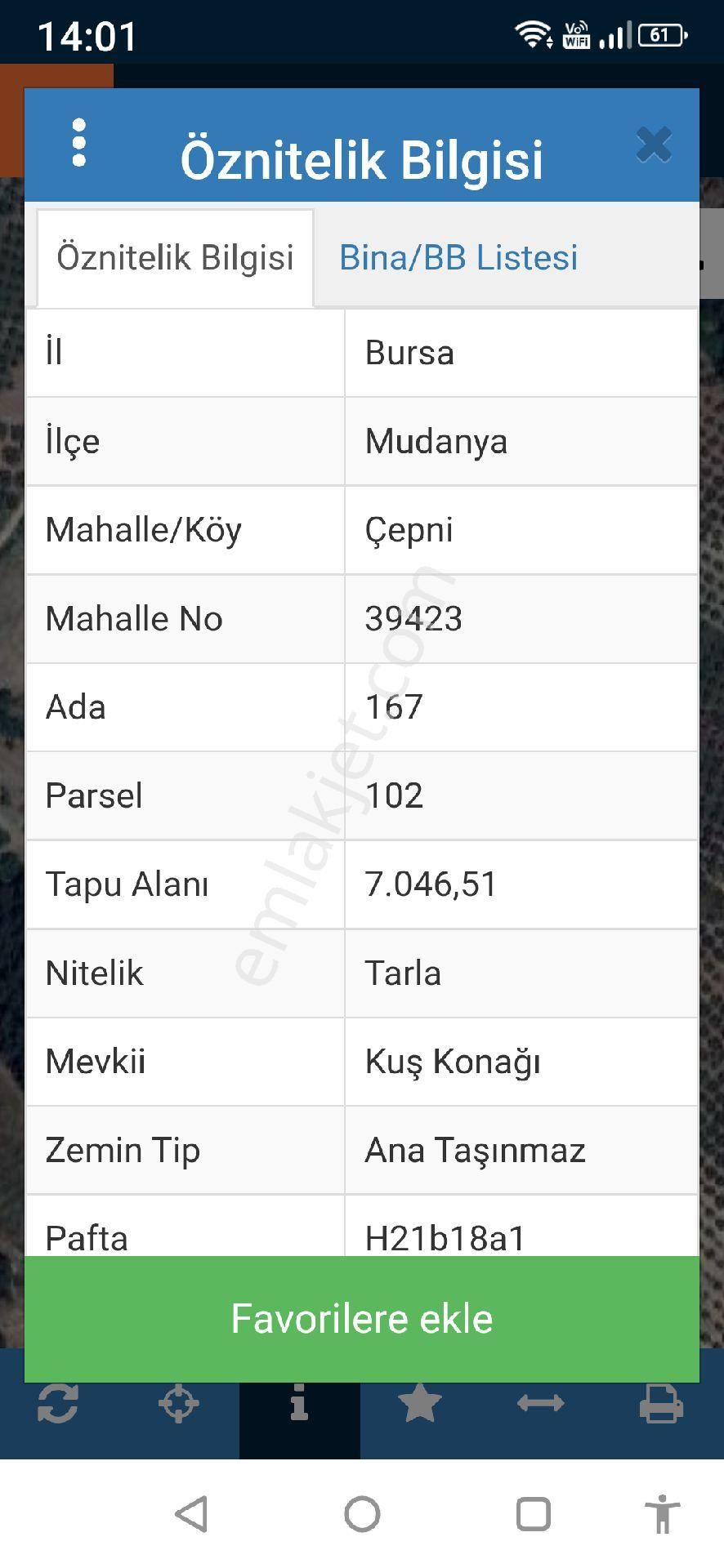 Mudanya Çepni Satılık Tarla - Görsel 3