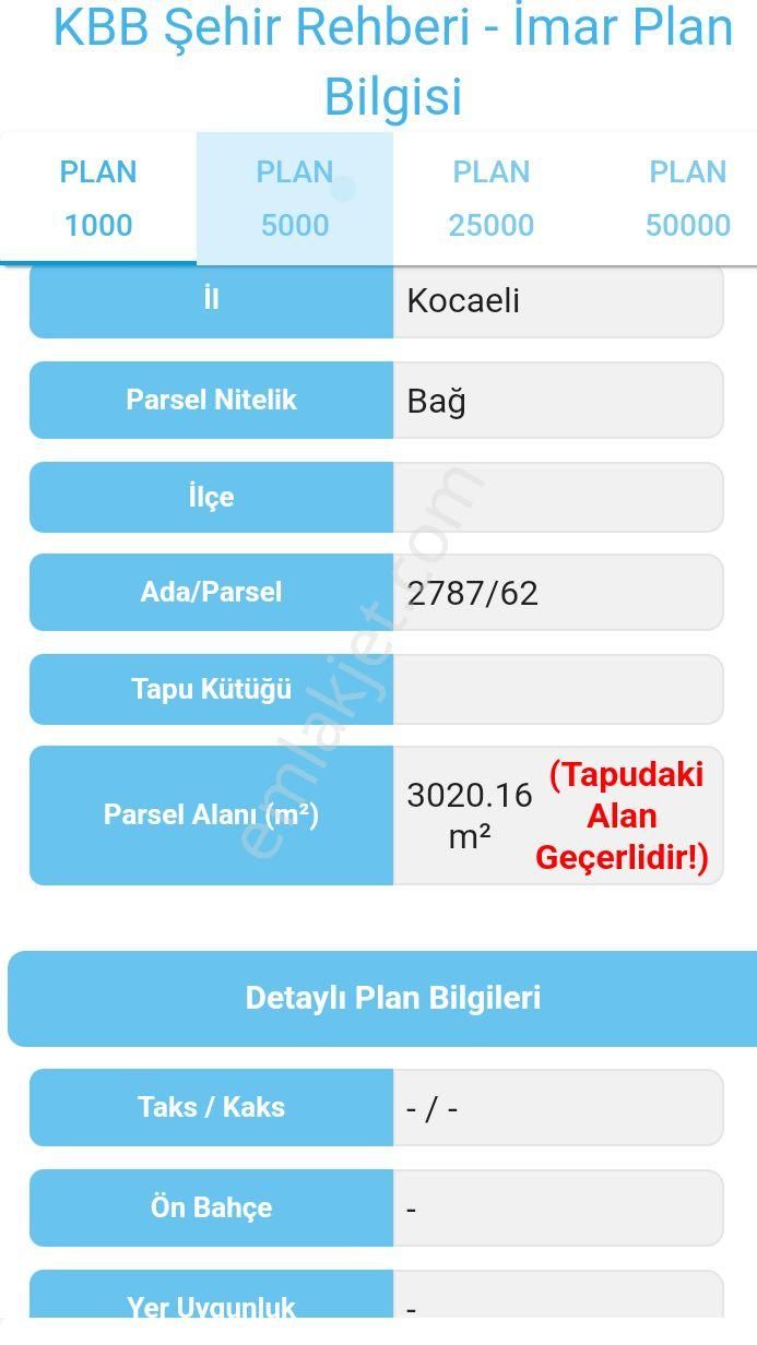 Körfez İlimtepe Satılık Bağ & Bahçe Körfez İlimtepe'de Deniz Manzaralı Bağ 3020 Metrekare