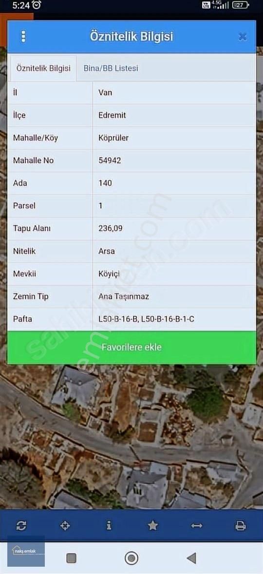 Edremit Köprüler Satılık Tarla Köprüler Mahallesi'nde Müstakil Arsa 236 Metre Kare