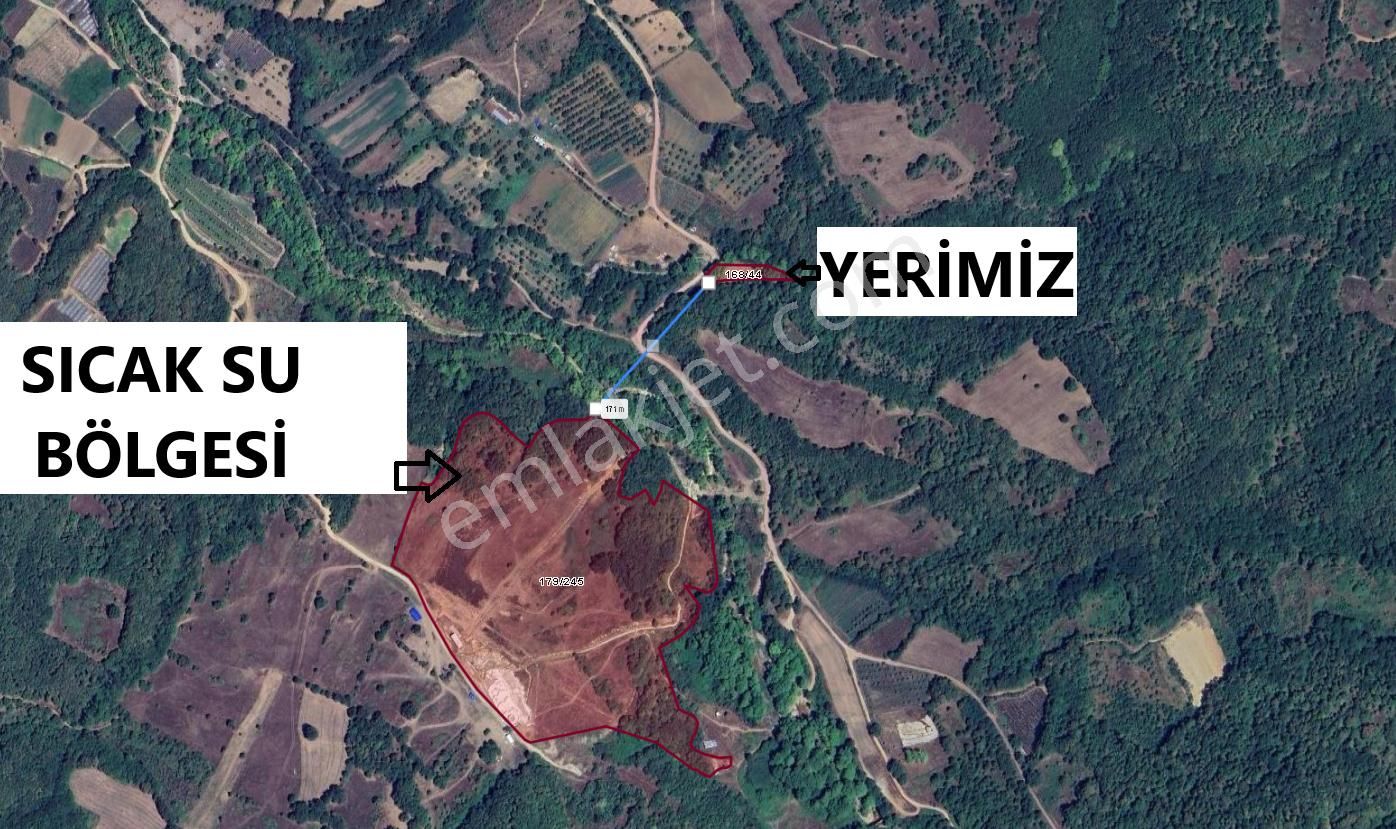 İnegöl Kurşunlu Satılık Tarla Kurşunlu Sıcak Suyuna Çok Yakın Konumda 1500m2 Tel Örgülü Tarla