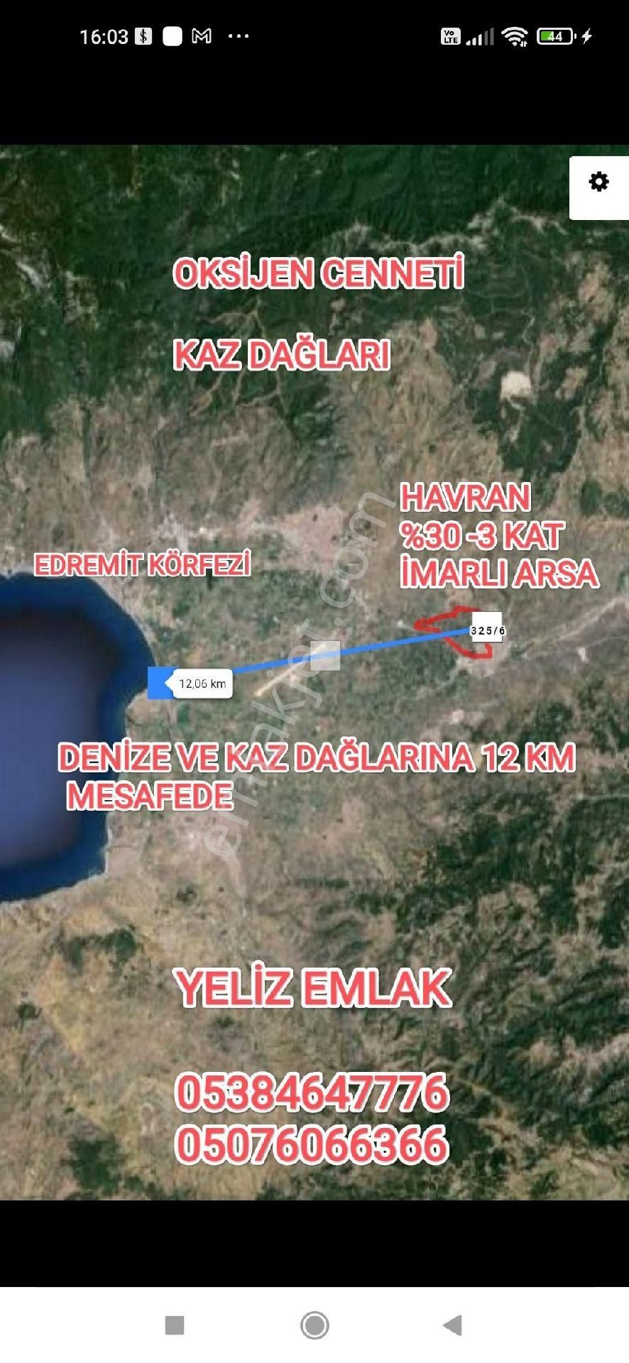 Havran Ebubekir Satılık Konut İmarlı Yeliz'den Balıkesir Havranda 440 M2 Arsa