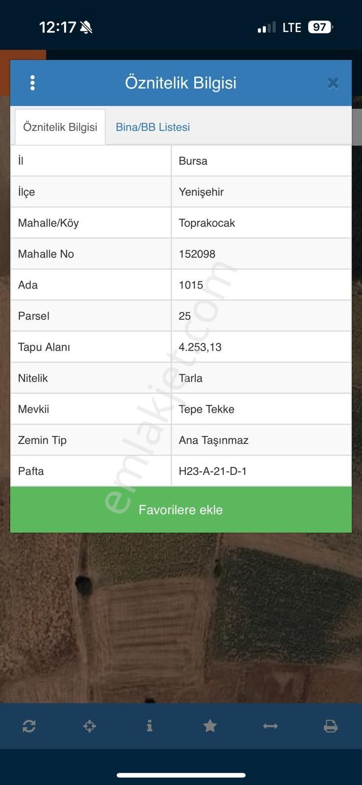 Yenişehir Toprakocak Ta 4.200 Mk Müstakil Tek Tapu, Yatırım Fırsatı Tarla. 1.250.000 - Görsel 6