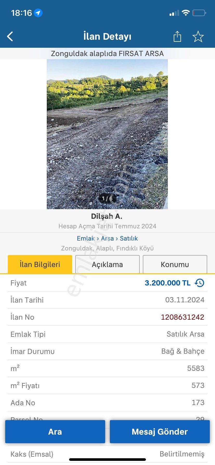 Alaplı Fındıklı Köyü (Merkez) Satılık Bağ & Bahçe 5.5 Dönüm Yola Sıfır! Alaplı Merkeze 10 Dk Detay İçin Dm