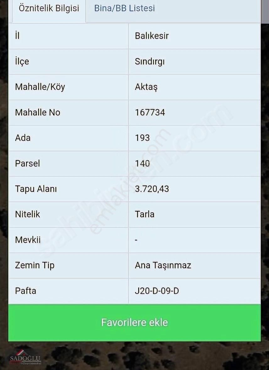 Sındırgı Aktaş Satılık Tarla Balıkesir Sındırgı Aktaş'ta Satılık 3.720 M2