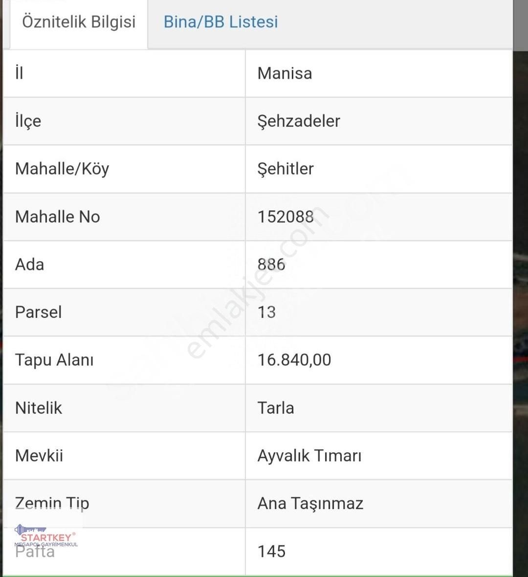 Şehzadeler Şehitler Satılık Tarla Manısa Şehzadeler'de 16.840m2 Anayol Üzeri Satılık Tarla