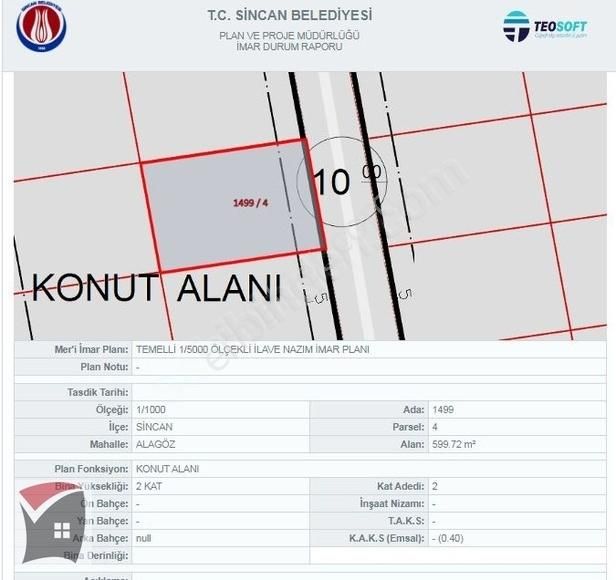 Sincan Alagöz Satılık Villa İmarlı Eskişehir Yoluna 150 Mt İmarlı Villa Arsası Yenı Tse Karşısı