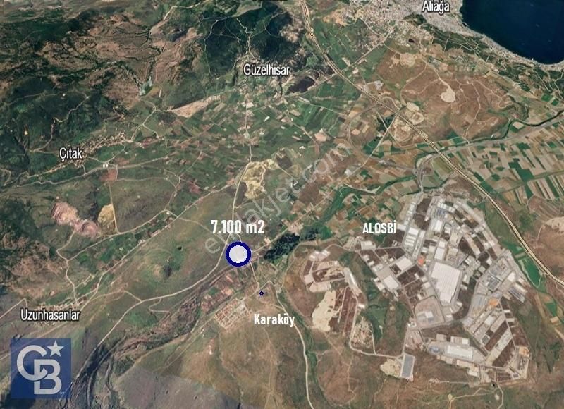 Aliağa Güzelhisar Satılık Tarla Güzelhisar'da, Karaköye 1 Km. 7100 M2 Satılık Tarla