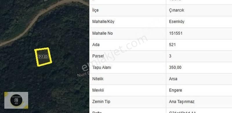 Çınarcık Esenköy Bld. (Aliye Hanım) Satılık Konut İmarlı Yalova Çınarcık Esenköy Denize 140 Metre - Satılık İmarlı Arsa -