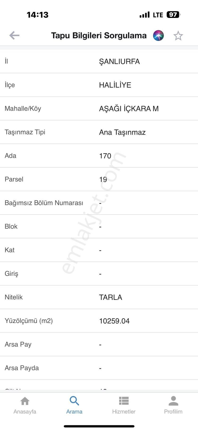 Haliliye Aşağı İçkara Satılık Tarla Aşağı İçkara