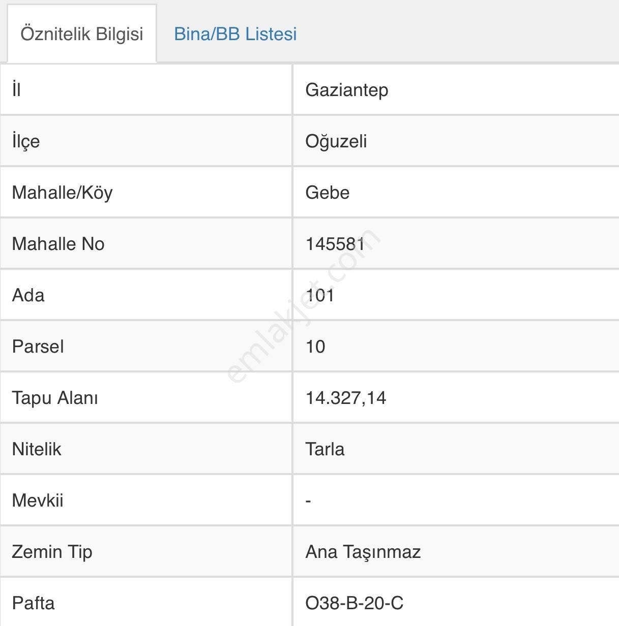 Oğuzeli Gebe Satılık Tarla Oğuzeli-gebe Köyünde Yatırım Amaçlı İçi Boş Uygun Fiyata Tarla